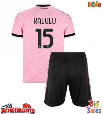 Juventus Pierre Kalulu #15 Replica Away Stadium Kit for Kids 2026-27 Short Sleeve (+ pants)